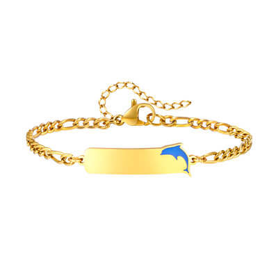 Wholesale Stainless Steel Blue Dolphin Bracelet
