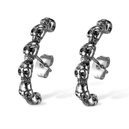 Wholesale Stainless Steel Mens Skull Earrings
