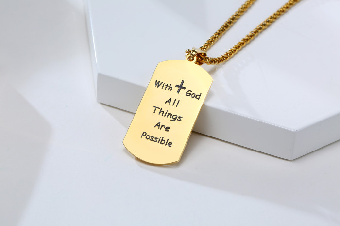 Wholesale Stainless Steel Cross Scripture Pendant