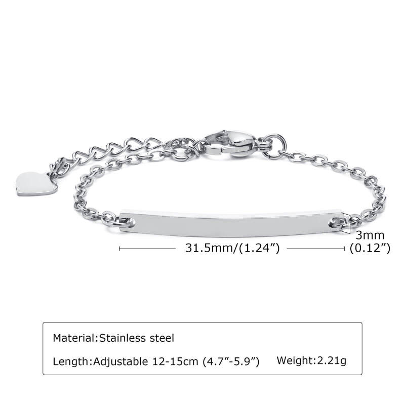 Wholesale Stainless Steel Engraved Kids Bracelet