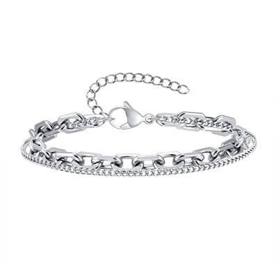 Wholesale Stainless Steel Double Layer Men Bracelet