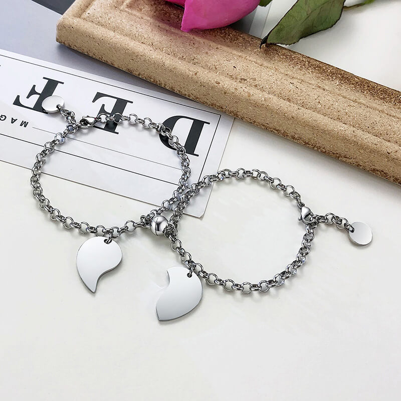 Wholesale Stainless Steel Couple Magnet Bracelet