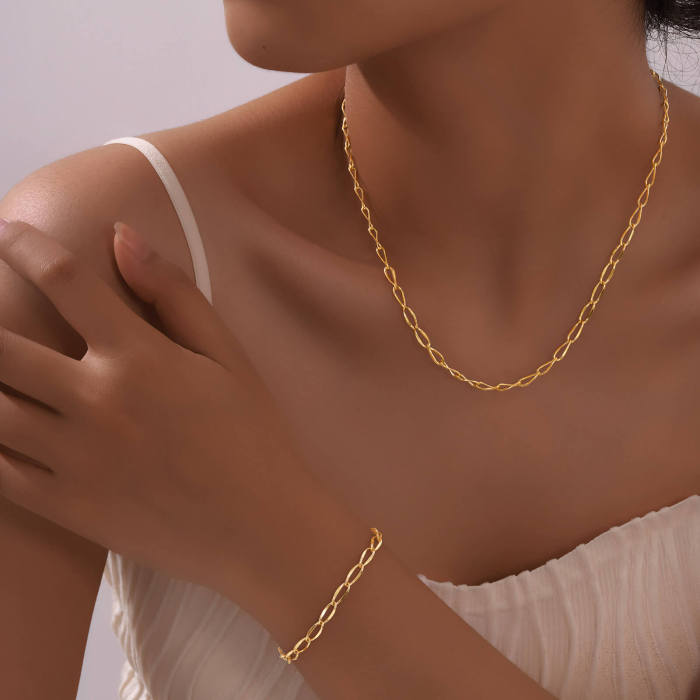 Wholesale Stainless Steel Necklace Bracelet Set