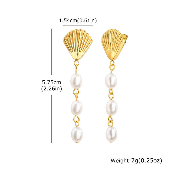 Wholesale Stainless Steel Scallop Earrings