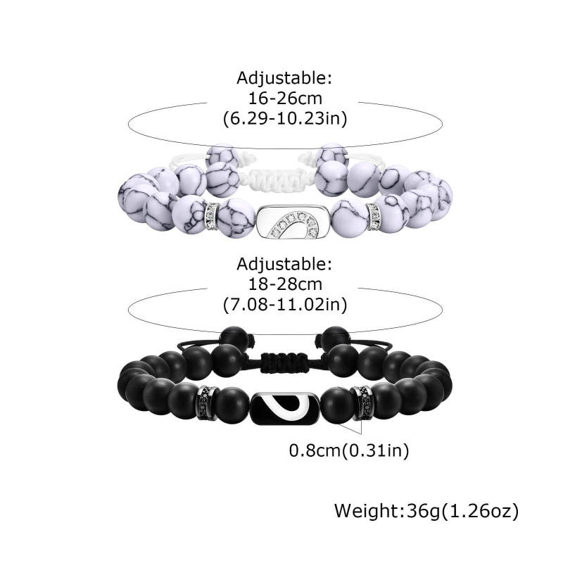Wholesale Stainless Steel Beaded Couple Bracelet