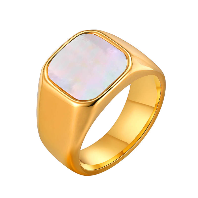 Wholesale Stainless Steel Mother of Pearl Ring