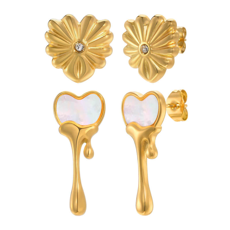 Wholesale Stainless Steel Fashion Heart Earrings