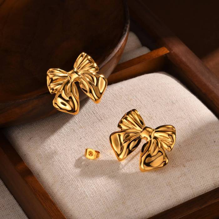 Wholesale Stainless Steel Ribbon Earrings