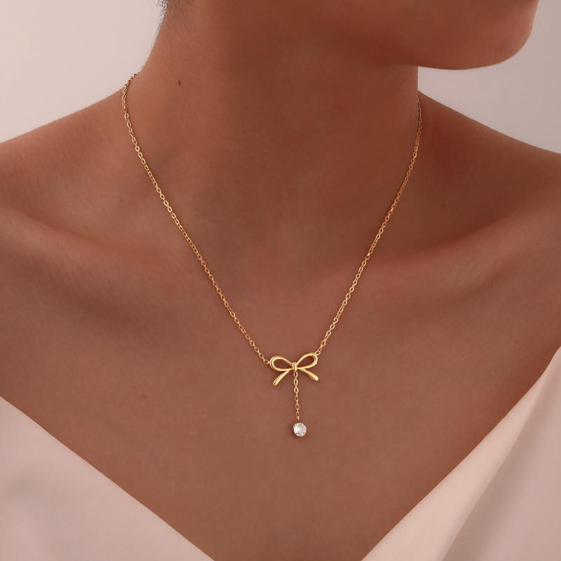 Wholesale Stainless Steel Gold Butterfly Necklace