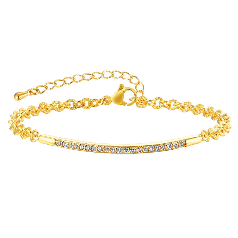 Wholesale Copper Women's Zirconia Gold Bracelet