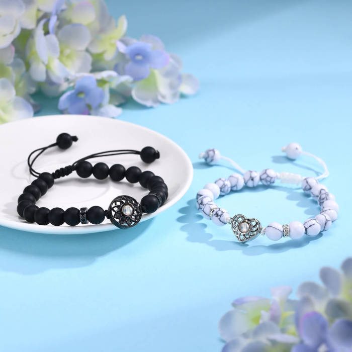 Wholesale Stainless Steel Beaded Couple Bracelet