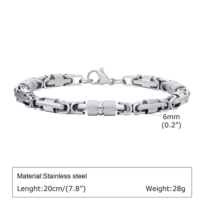 Wholesale Stainless Steel Byzantine Chain Bracelet