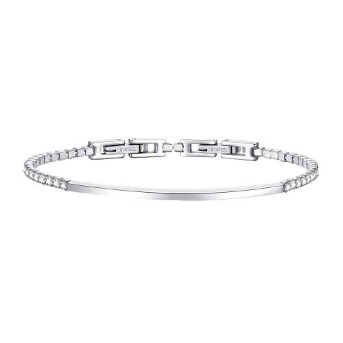 Wholesale Stainless Steel White Zircon Chain Bracelet