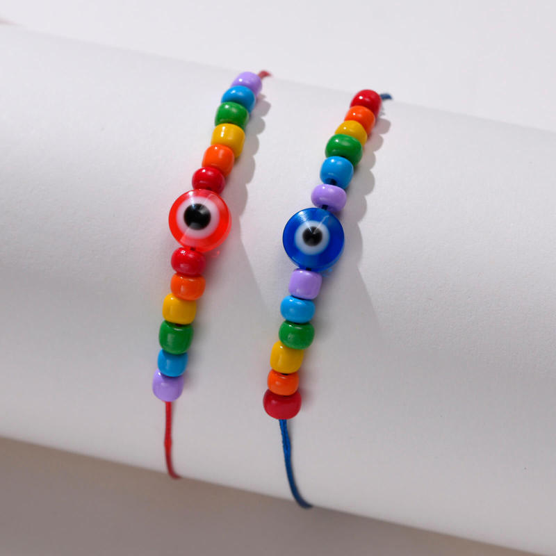 Wholesale Devil's Eye Braided Colorful Bracelet