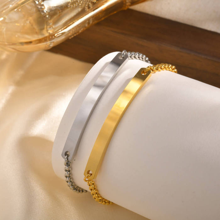 Wholesale Stainless Steel Blank Curved Tag Bracelet
