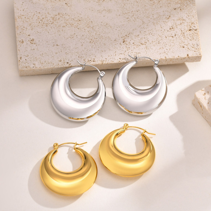 Wholesale Stainless Steel Chunky C Earrings