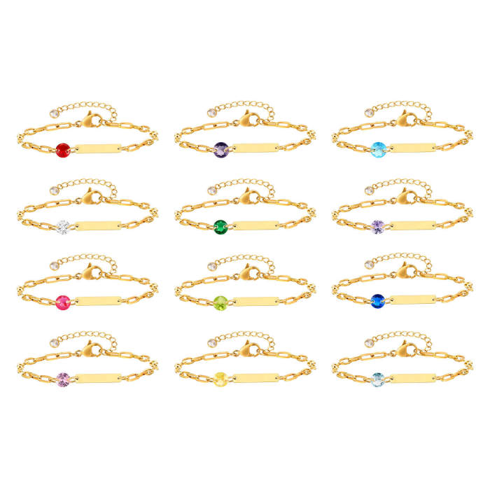 Wholesale Stainless Steel Birthstone Bracelet