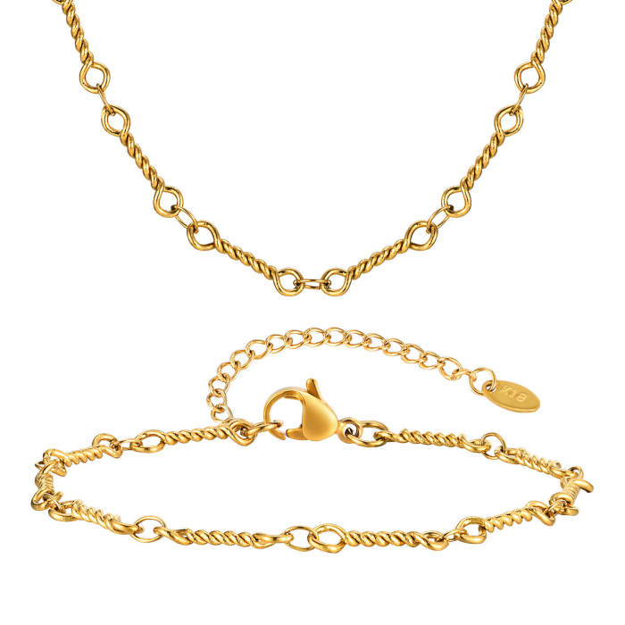 Wholesale Stainless Steel Twisted Gold Bracelet