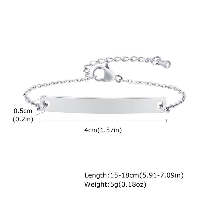 Wholesale Stainless Steel Blank Tag Thin Bracelet
