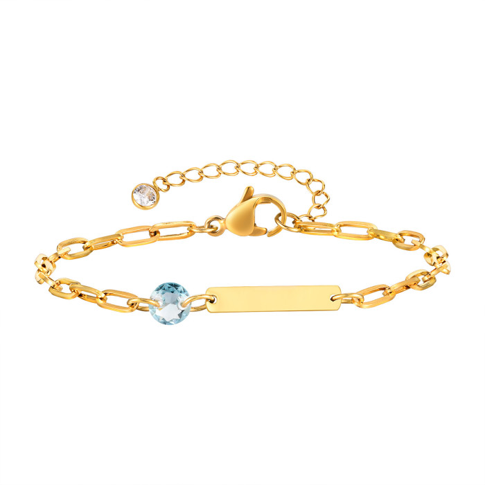 Wholesale Stainless Steel Birthstone Bracelet