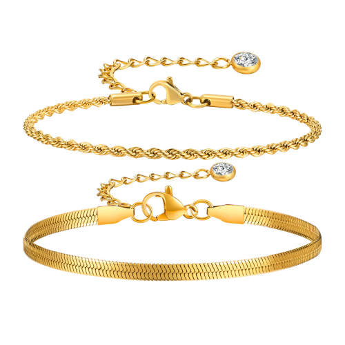 Wholesale Stainless Steel Ins Double Layer Bracelet