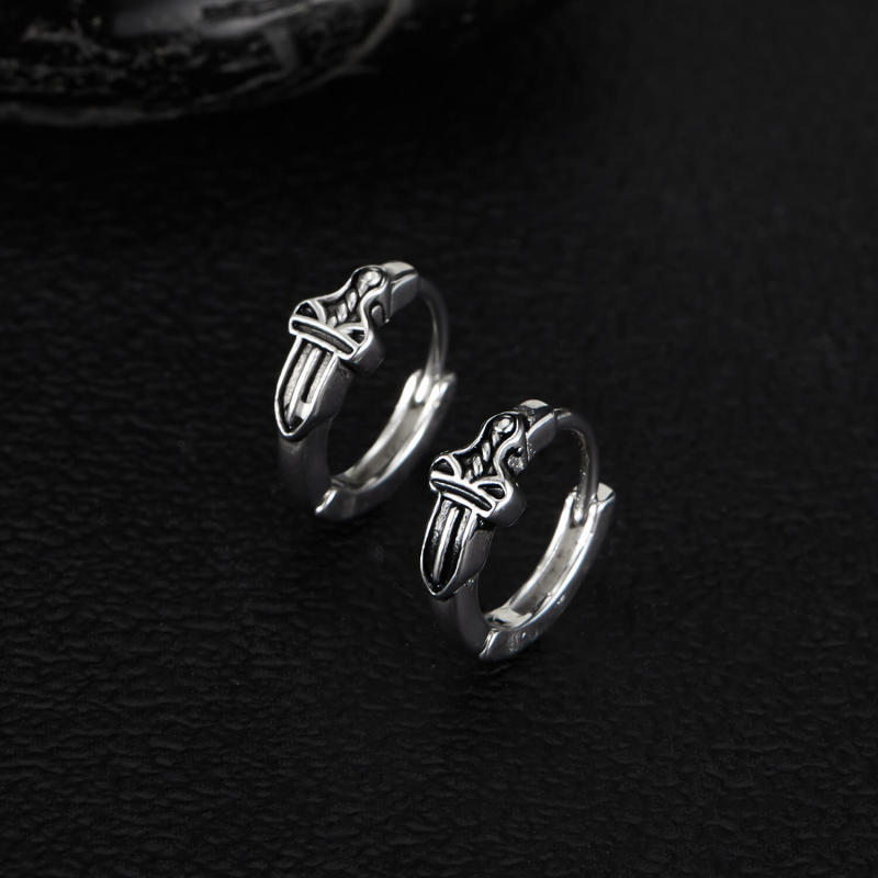 Wholesale Stainless Steel Sword Hoop Earrings