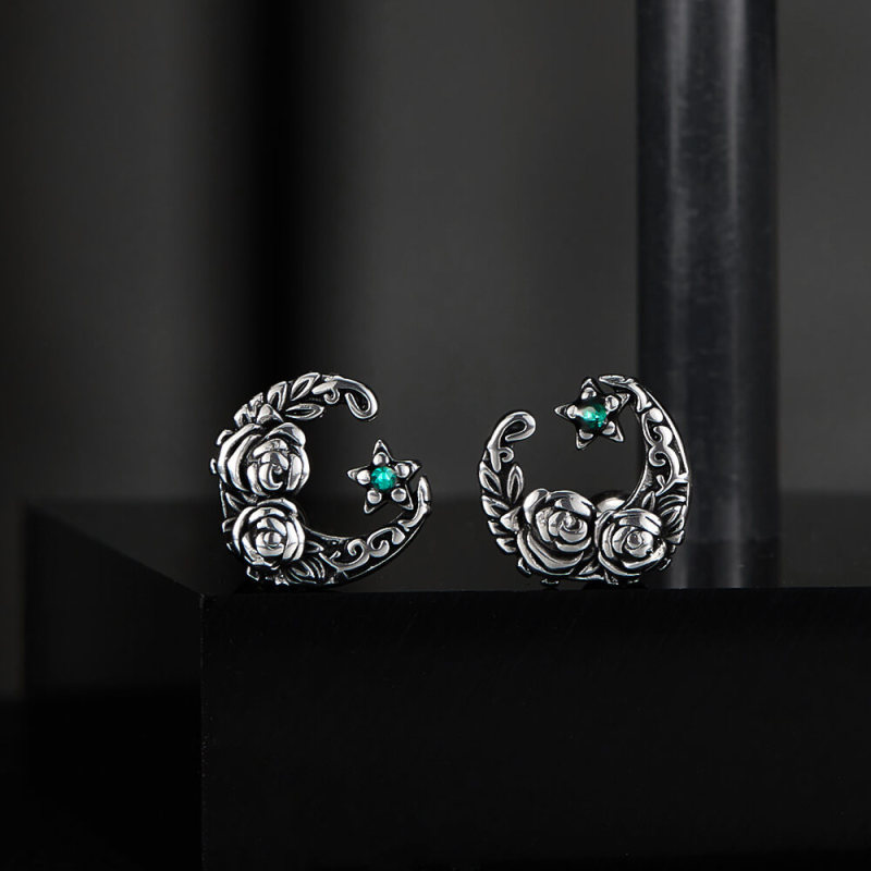 Wholesale Stainless Steel Rose Star Earrings