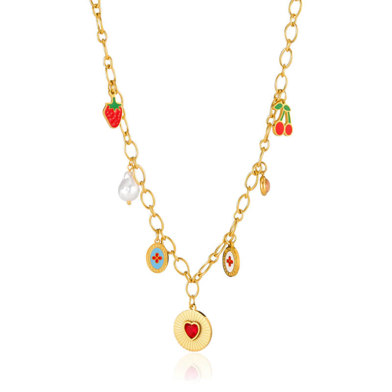 Wholesale Stainless Steel Creative Fruit Necklace
