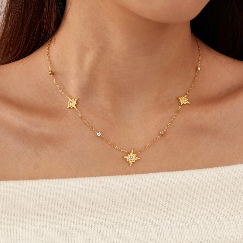 Wholesale Stainless Steel Stars Necklace