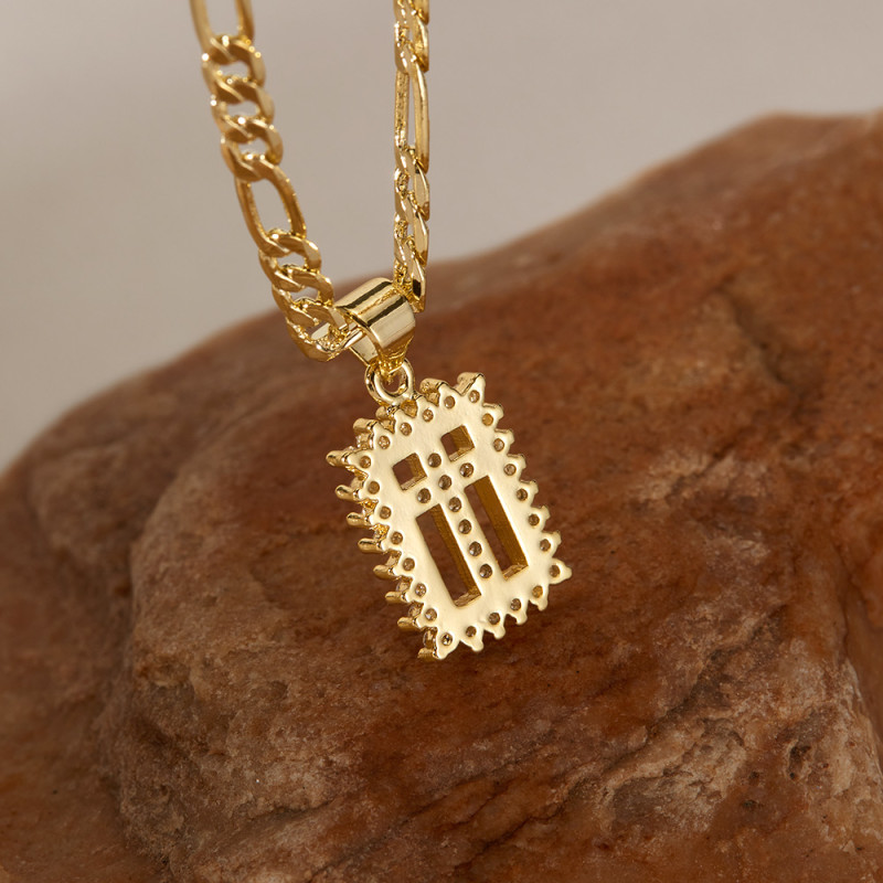 Wholesale Copper Zirconia Cross Necklace