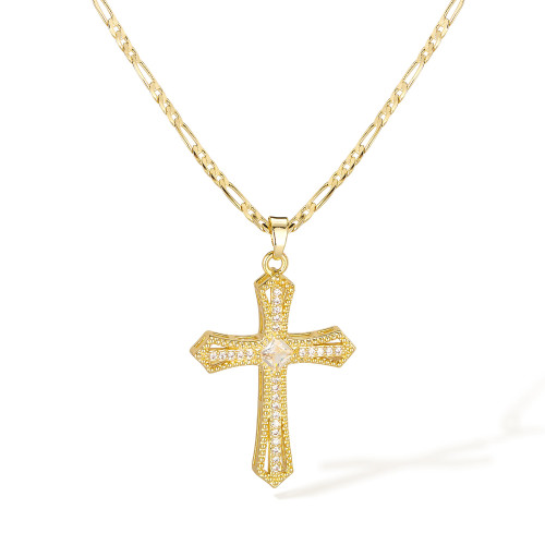 Wholesale Copper Gold Plated Cross Necklace
