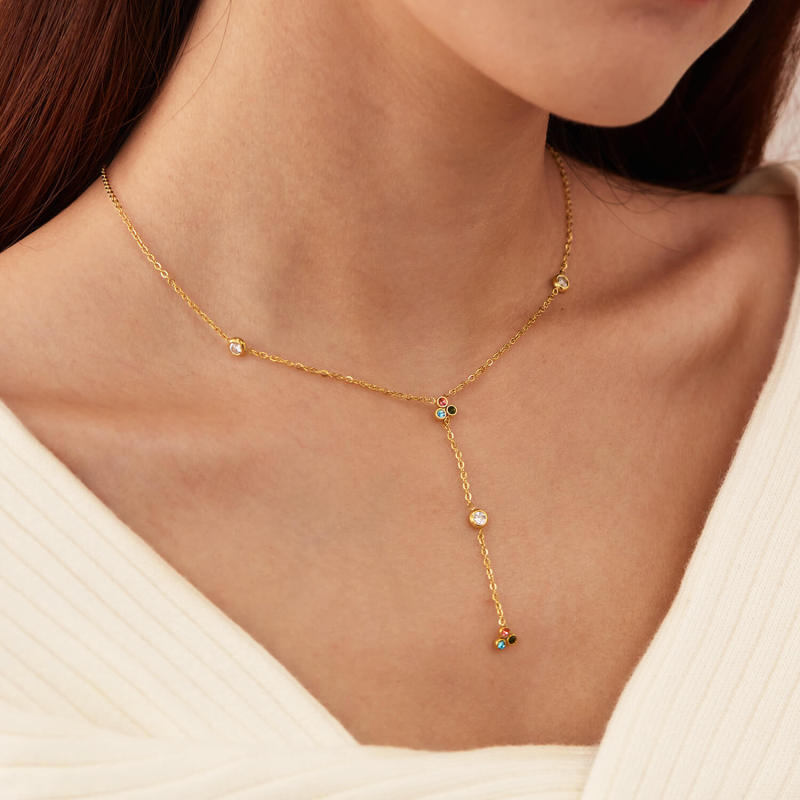 Wholesale Stainless Steel Colorful CZ Necklaces