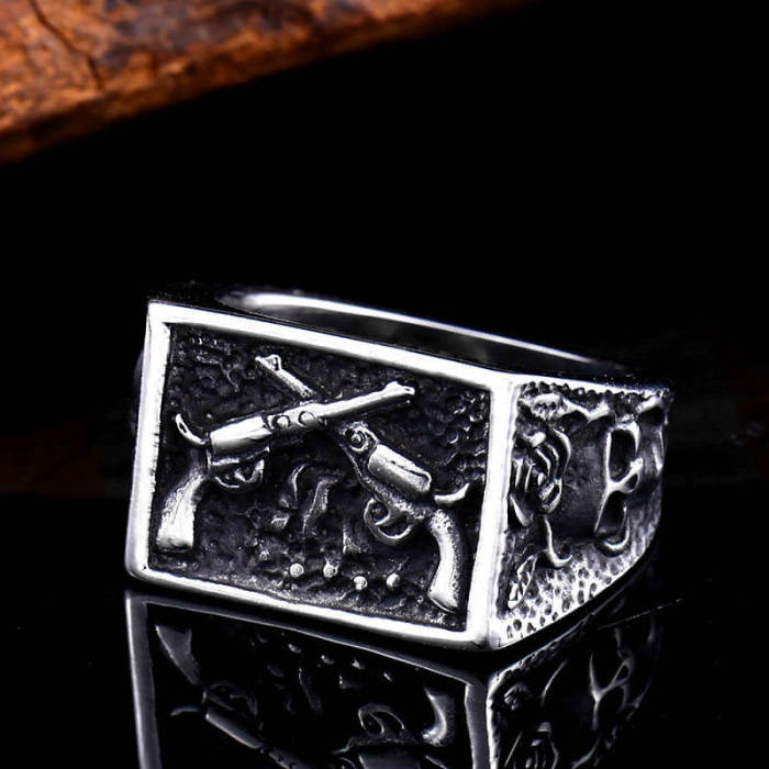 Wholesale Stainless Steel Punk Skull Ring