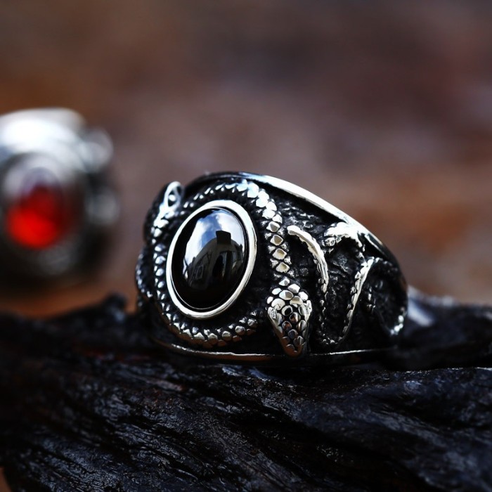Wholesale Stainless Steel Double Head Snake Ring