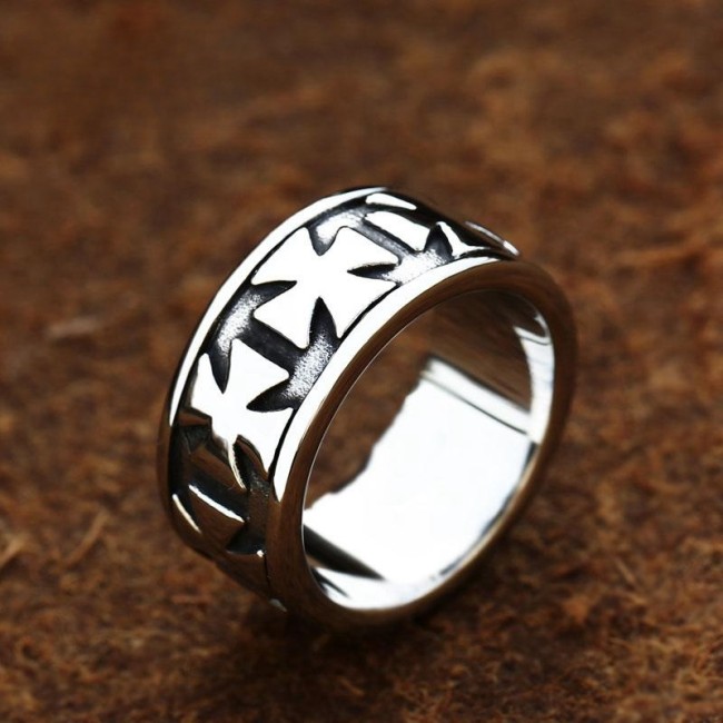 Wholesale Stainless Steel Cross Band Ring