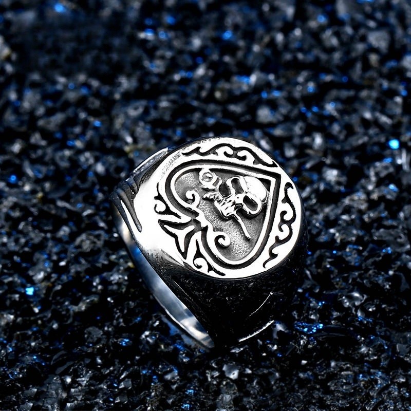 Wholesale Stainless Steel Spade Skull Ring