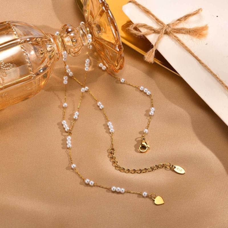 Wholesale Stainless Steel Imitation Pearl Necklace