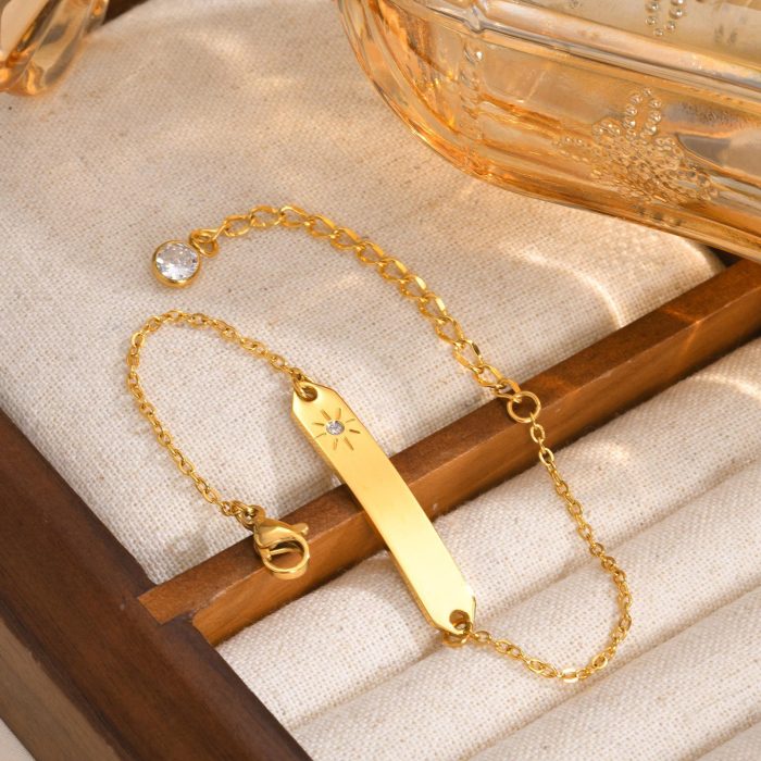 Wholesale Stainless Steel Blank Tag Bracelet