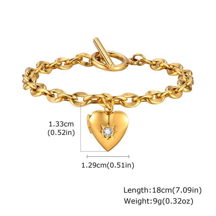 Wholesale Stainless Steel Chain Bracelet with Heart