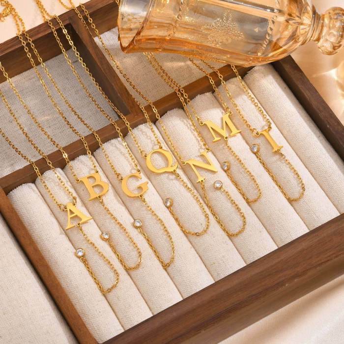 Wholesale Stainless Steel Initial Necklace