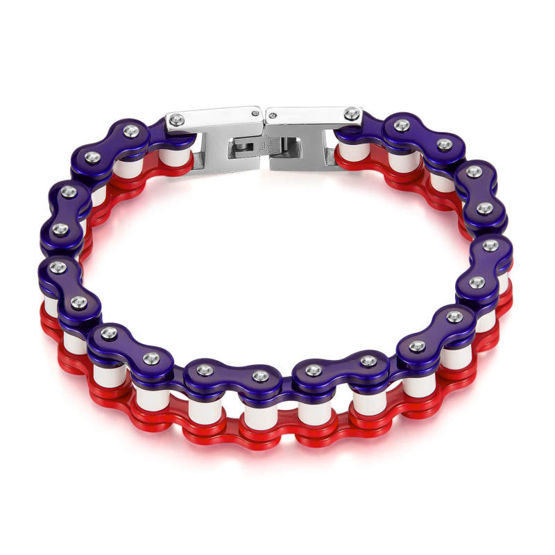 Wholesale Stainless Steel Colorful Bicycle Chain Bracelet