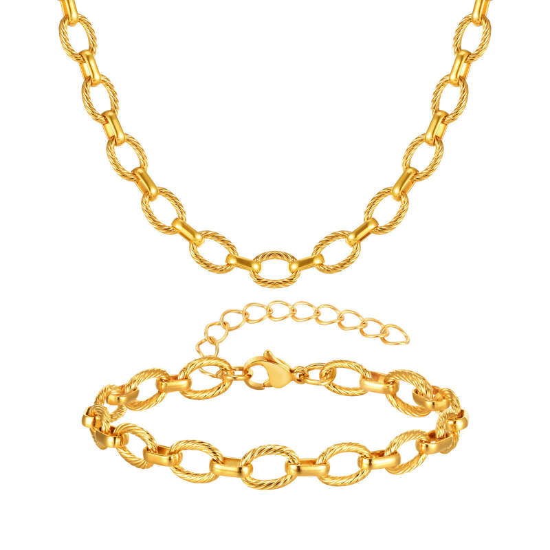 Wholesale Stainless Steel Embossed Handmade Bracelet Necklace