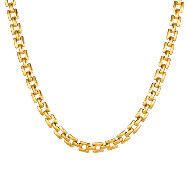 Wholesale  Stainless Steel Strap Chain Necklace