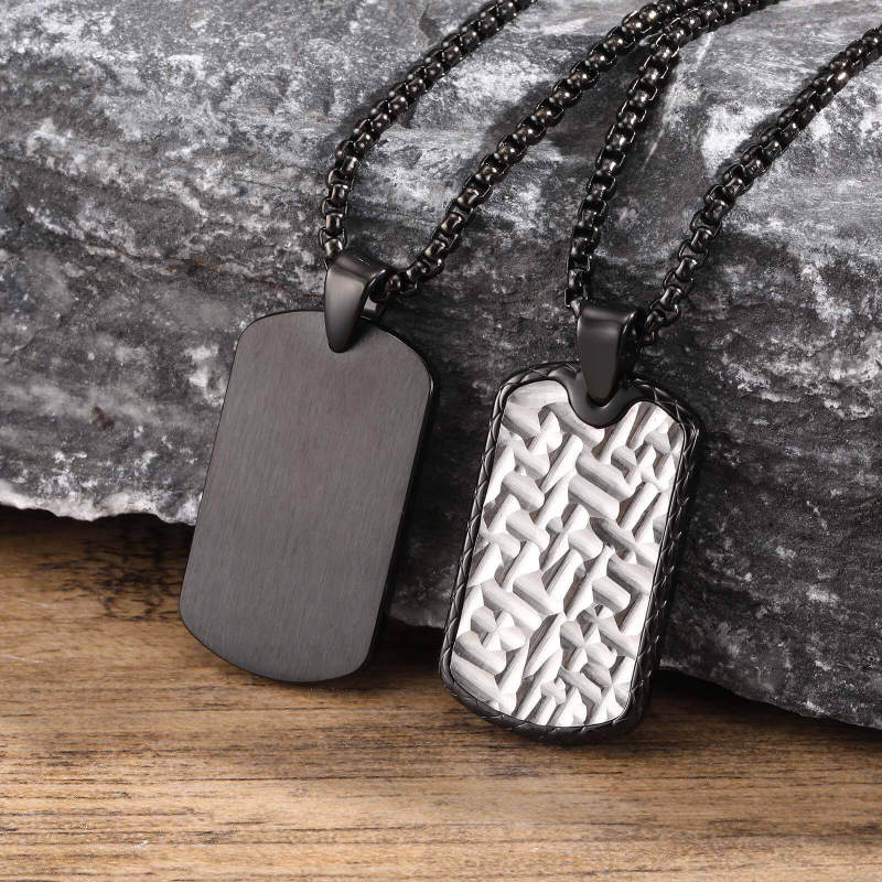 Wholesale Stainless Steel Embossed Dog Tag Pendant