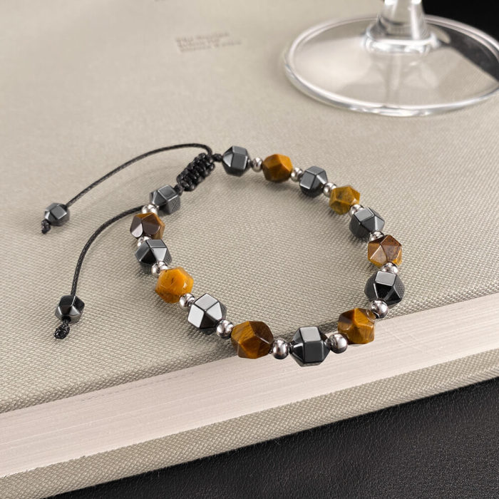 Wholesale Tiger Eye Black Gallstone Beads Bracelet