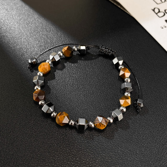 Wholesale Tiger Eye Black Gallstone Beads Bracelet