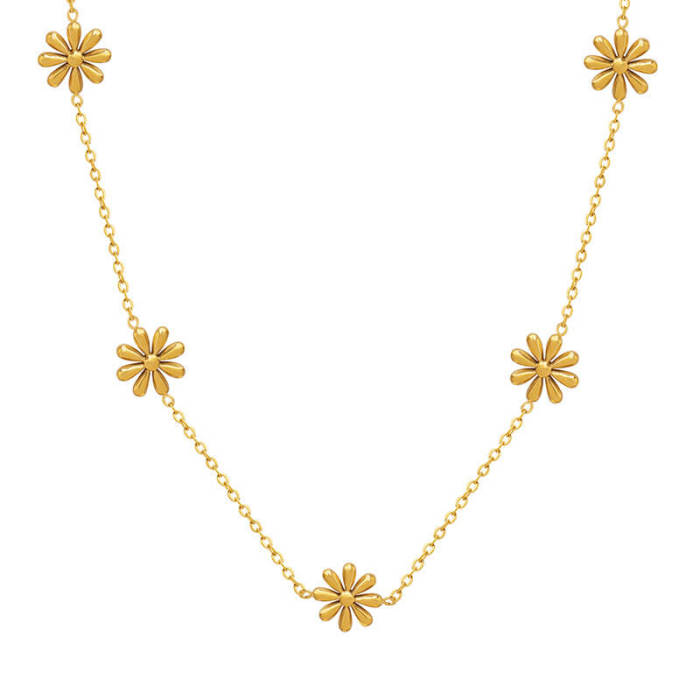 Wholesle Stainless Steel Daisy Necklace