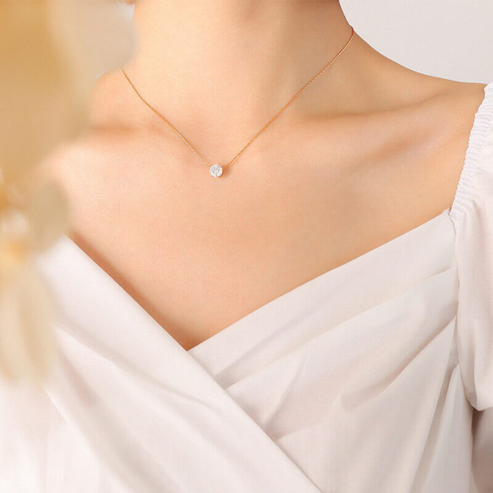 Wholesale Stainless Steel CZ Necklace