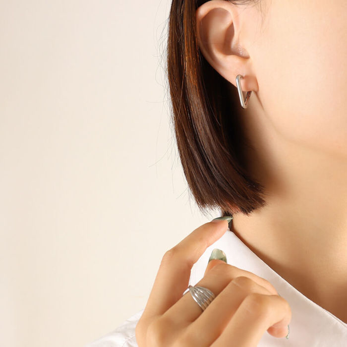 Wholesale Stainless Steel Gold-Plated Earrings