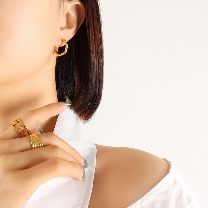 Wholesale Stainless Steel Gold-Plated Earrings